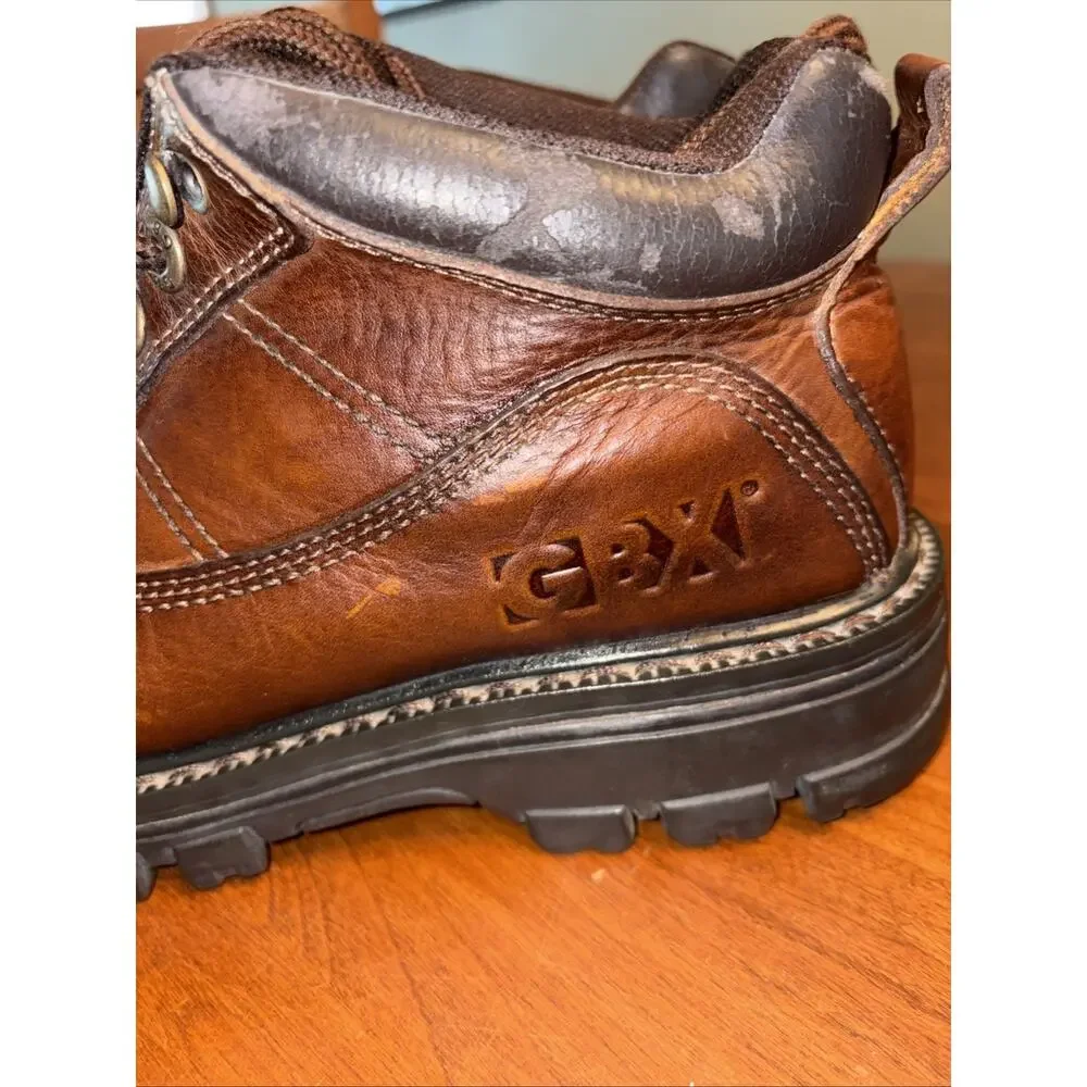 GBX Men's Brown Leather Low Boots Shoes Lace-Up Size 10 M